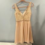 Mori Lee Lace Bodice Dress Chiffon Party Cocktail Pastel Pink Blush Sleeveless 6 Photo 7