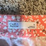 Croft & Barrow Womens Plus Size 1X Coral Floral Print 3/4 Sleeve Blouse Top Photo 1