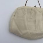 Vintage Cream Chiffon Fabric USA Clutch Evening Bag Gold Hardware Purse Orange Photo 1