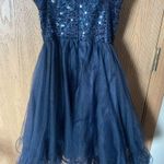 Sean Collection Strapless Sweetheart Cut Crystal Short Ruffle Homecoming Dress Photo 8