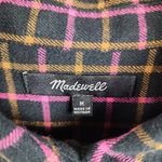 Madewell  Button Up Plaid Flannel Shirt Boxy Loose Fit Crop Top Blouse Size M Photo 1