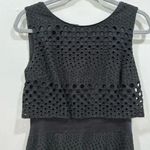Kay Unger Black Eyelet Sleeveless Sheath Dress Size 6 Photo 4