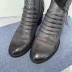 Clarks  Movie Retro Quilted Leather Side Zip Ankle Boots Block Heel Gray Sz 9.5 Photo 5