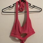Target  Bikini Top Pink Ribbed Cutout Photo 0