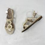 Charter Club [] Tan Cream Zooey Woven Raffia T-Strap Floral Slingback Sandals 8 Photo 6