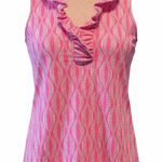 Lulu B Ruffle Neck Sleeveless Top Size XS Pink Dots NWT Coquette Cottagecore Photo 0