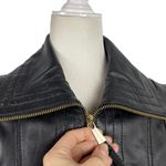Michael Kors  Missy Wing Collar Black Leather Moto Jacket Size XS $695 Photo 5