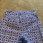 Boden Womens Richmond Pants US 6 LONG Greek Blue White Geo Floral Photo 10