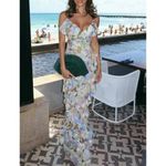 Elliatt  Wilhelmina Floral Print Ruffle Chiffon Maxi Dress in Pink Multi Size XL Photo 1