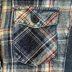 Ci Sono Plaid Collection Blue Button Down shirt ribbed cage denim SZ L #2271 Photo 9