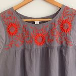 Liz Lange Gray Maternity Tank with Embroidery Sz s Photo 1