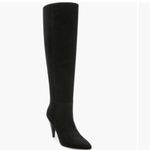 Veronica Beard Sanzi Knee Slouchy Leather Stacked Heel Black Suede Boots 6 Photo 2