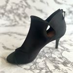 Dress Barn  Heels Open Toe Nylon Fabric Black Cutout 9 Evening Dressy Stretch Mod Photo 5
