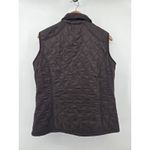 Barbour  Quilted Vest Brown Fleece Lined Snap Button Pockets Women Size 10 Photo 3