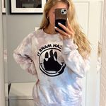 Mighty fine We Can Make It Smiley Face Thumbs Up Purple & White Tie Dye Crewneck Photo 0