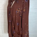 Knot Sisters Brown Floral Print Faux Wrap Blouse size  M Photo 1