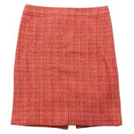 J.Crew  orange and pink plaid tweed No. 2 pencil skirt size 8 Photo 0