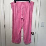 Women’s pink striped drawstring waist soft fuzzy fleece pajama bottoms XL Photo 3
