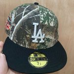 New Era Cap Los Angeles dodgers Jackie Robinson patch 59fifty size 7 1/8 real tree camo fitted brand new  Photo 0