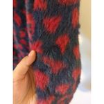 RTR Thakoon Navy Red Printed Fuzzy Mock Neck Pullover Sweater Size M soft Blue Size M Photo 4