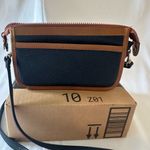 Dooney & Bourke Vintage  Black & Brown Fold Over Leather Crossbody Shoulder Bag Photo 3