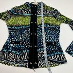 Joseph Ribkoff  Twin Set Full Zip Jacket Camisole Tank Top SZ 12 Black Green Blue Photo 10