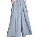 ZARA High Waisted Pleated Wide Leg Pants in Dust Blue Photo 0