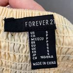 Forever 21  Dress Milkmaid Yellow Cream Floral Size Small Mini Tie Straps Shirred Photo 11