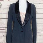 Jessica McClintock Vintage Black Pinstripe Tuxedo Blazer Jacket Size 4 Small Photo 0