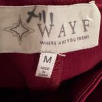 WAYF Burgundy Pleated Wide Leg Satin Pants Women's Medium Photo 6