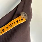 Alice + Olivia  Juniper Chocolate Brown Silk Asymmetrical Draped Sleeve Blouse S 4 Photo 8