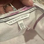 Victoria's Secret  White Purple Pink Slouchy Pullover Sweatshirt Wide Neck Top M Photo 5