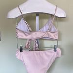 Beige & Black 2 Piece Ribbed Wrap V Neck Colorblock Criss Cross Tie Bac… Size M Photo 12