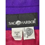 Sag Harbor VTG  Women Purple Wool Blazer Jacket Single Button Lined Size 16 Photo 6