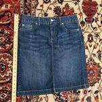 Womens L.L. Bean Blue Classic Denim Stretch Minimalist Fall Skirt Size 8 R Photo 1