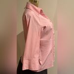 Dress Barn  Light Pink Button Up Collar Long Sleeves. Pin Tuck Pleated Sides Sz L Photo 3