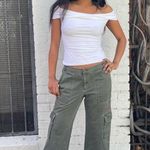 Gap Y2k  Khaki green mid rise utility capri cargo pants sz 4 Photo 0