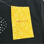 Quacker Factory  Womens Size Large Black Bling Heart Valentine Shirt‎ Top NEW Photo 5