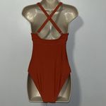 Cupshe One Peice Swimsuit w O-Ring Rust Orange Women’s L Large Photo 3