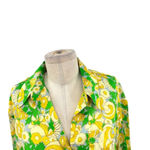 ZARA ‎ Green Yellow Floral Print Satin Wrap Mini Dress Size Medium Photo 4
