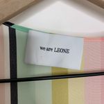 We Are LEONE Contrast Maxi Cardigan Striped Tie Dress Womens Large Medium Silk Pink Photo 11