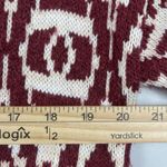 Lucky Brand Boyfriend Cardigan Sweater S Red Jacquard Southwestern Aztec Tribal Photo 8