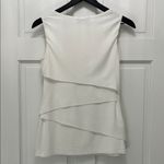 Bailey44 Bailey / 44 White Fitted Asymmetrical Layered Sleeveless Blouse - Size Medium Photo 7