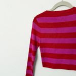 ZARA [] Pink Red Striped Crew Neck Long Sleeve Knit Crop Sweater NWT Sz Medium M Photo 5