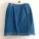 Neiman Marcus Denim Wrap Skirt Fringe Photo 1