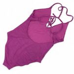 Aerie One Piece Swimsuit Pink Beaded Accent Straps T Strap Bathing Suit Med Photo 1