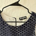 Karl Lagerfeld  Navy Blue White Eyelet Tank Top Blouse Size 6 Photo 3