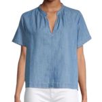 Madewell  Denim Splitneck Top Size XS Photo 0