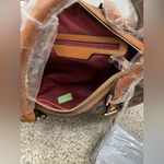 Vegan Leather Brown Handbag With Wallet Photo 3