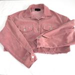Pink Corduroy Cropped Jacket Cotton Candy Size Small Photo 4